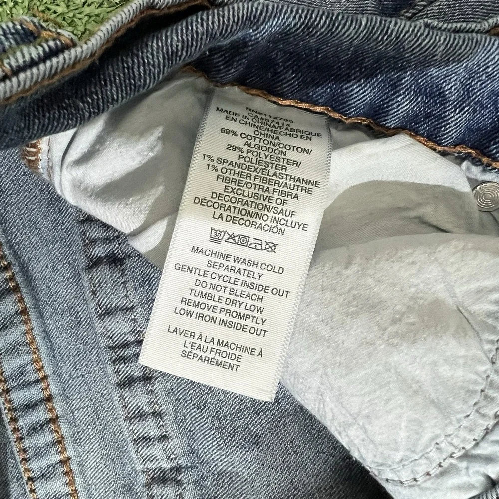True Religion Rocco Big T Flap Relaxed Skinny Blue Jorts Size 32 Hip Hop Skater